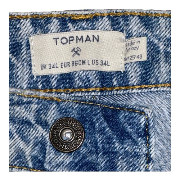 Topman Men’s Camouflage Patch Distressed Jeans Size 34 - Picture 6 of 6